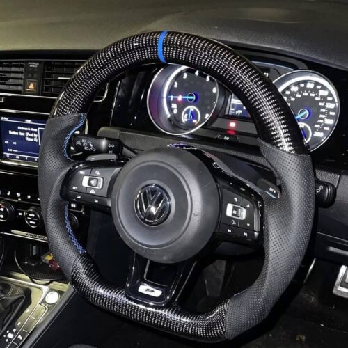 VW Golf R Flat bottom Carbon Fiber Steering Wheel Automatic