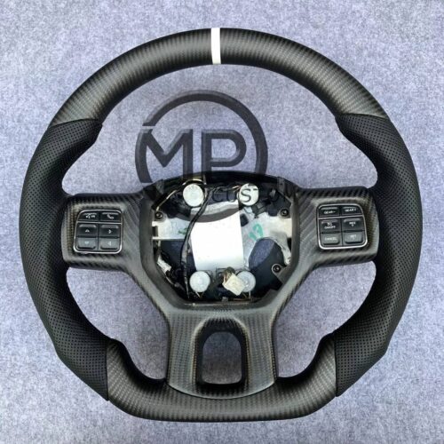 Real Black Matte carbon fiber steering wheel fit for Dodge RAM