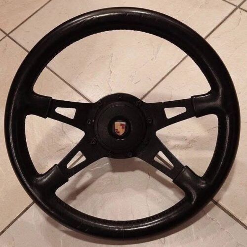 Old car Porsche  steering wheel
