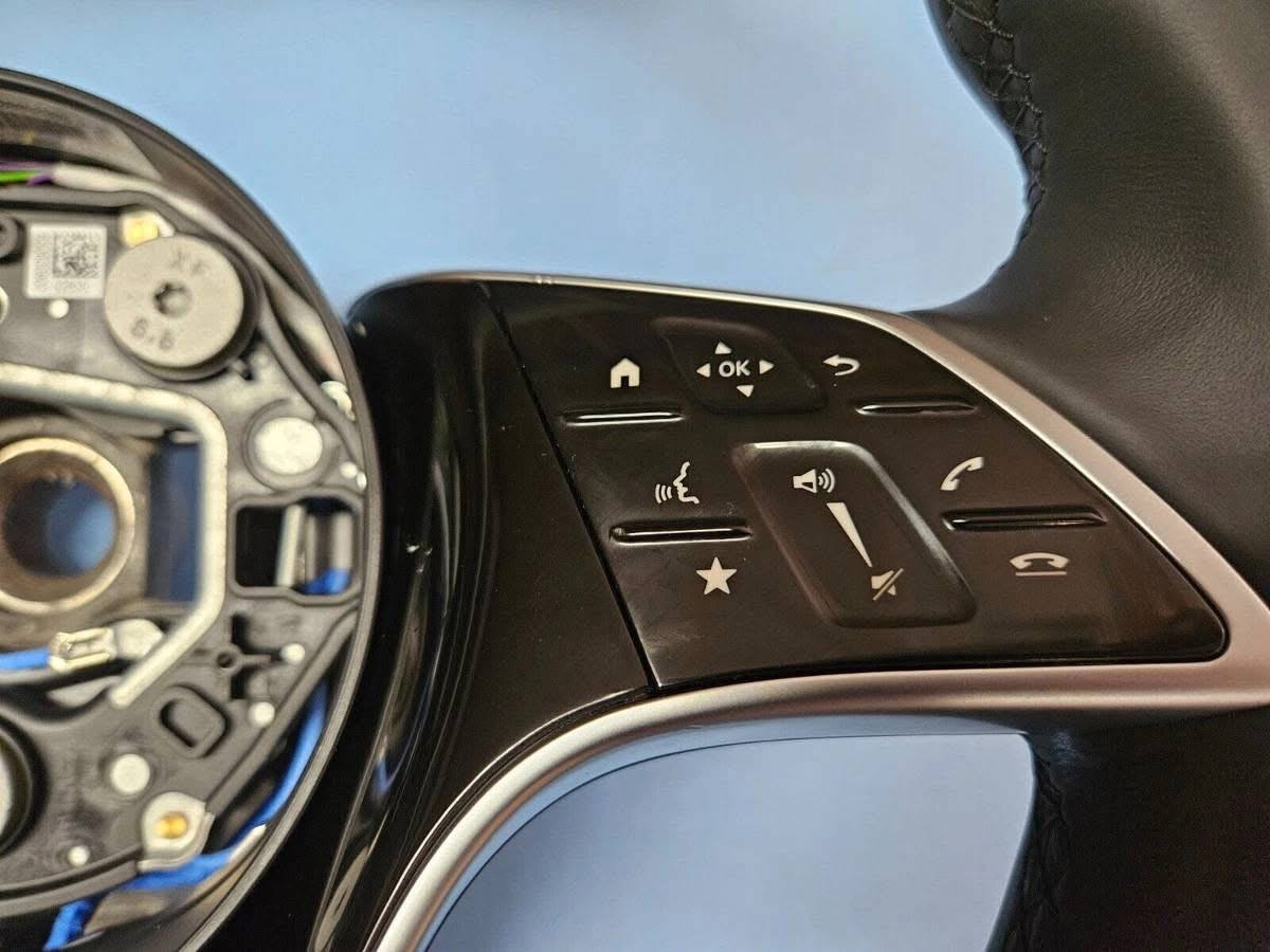 23-24 MERCEDES MAYBACH S GLS DRIVER STEERING WHEEL BLACK WOOD W/ LEATHER OEM - Image 4