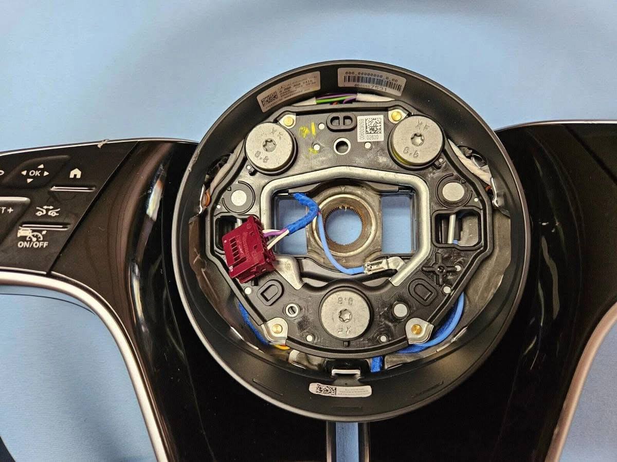 23-24 MERCEDES MAYBACH S GLS DRIVER STEERING WHEEL BLACK WOOD W/ LEATHER OEM - Image 3