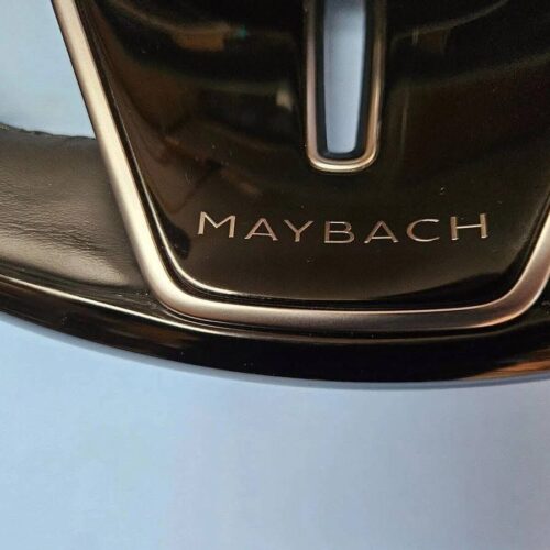 23-24 MERCEDES MAYBACH S GLS DRIVER STEERING WHEEL BLACK WOOD W/ LEATHER OEM