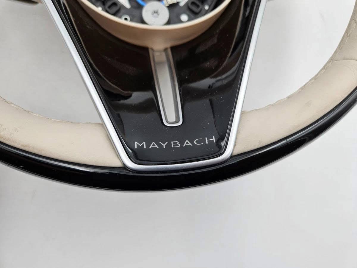 2023–2024 Mercedes-Maybach GLE GLS Driver Steering Wheel Beige Leather OEM - Image 3