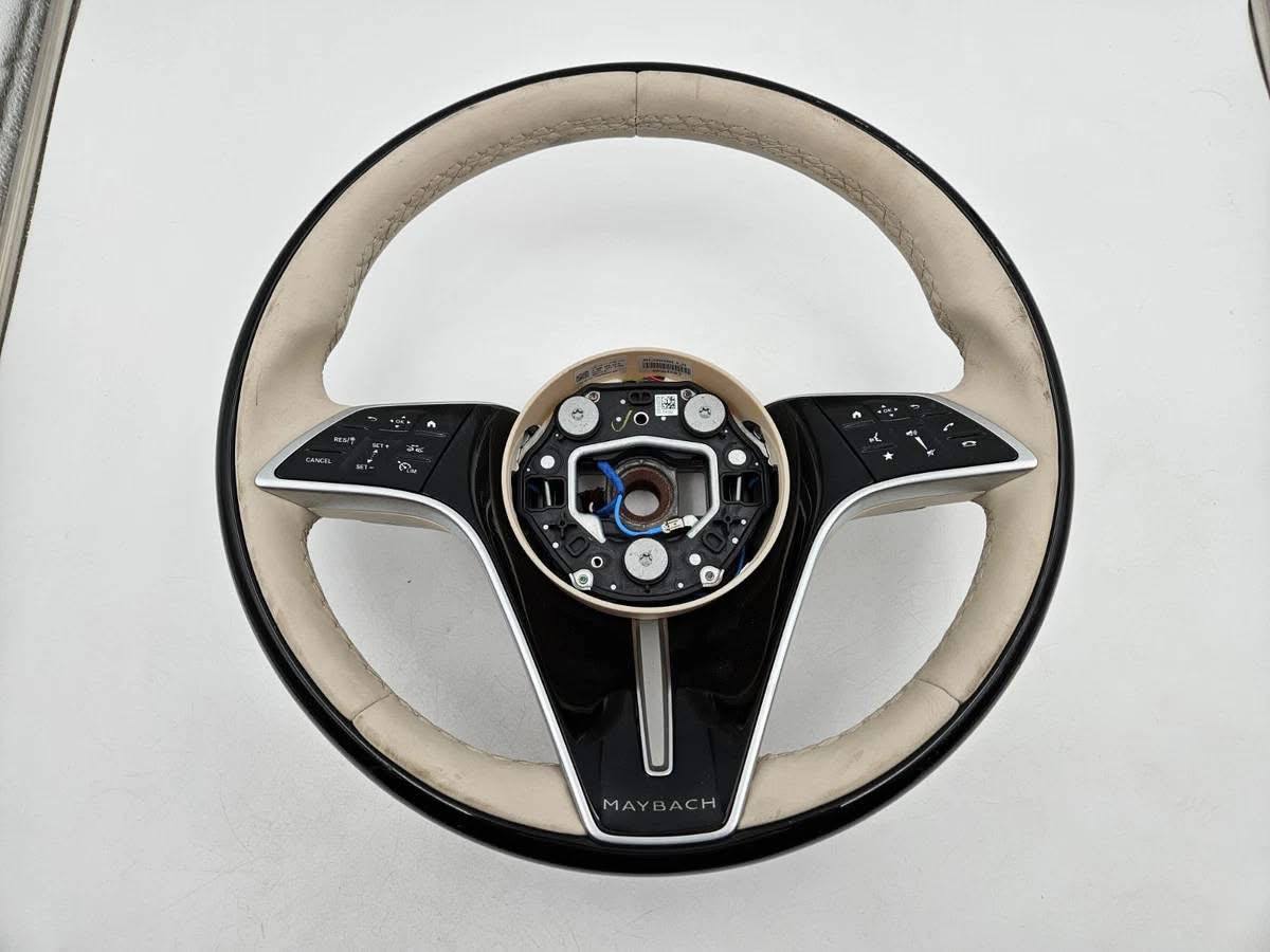 2023–2024 Mercedes-Maybach GLE GLS Driver Steering Wheel Beige Leather OEM - Image 4