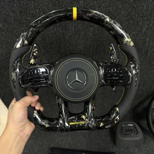 AMG yellow Forged Carbon Steering wheel for Mercedes Benz W204 W205 w212 W213 W221 W222