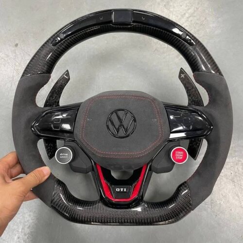 GTE Alcantara Carbon LED Steering wheel for VW Golf R8 MK8 Passat B8 CC Tiguan Scirocco